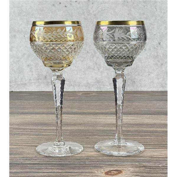 Czechoslovakian Cut to Clear Glasses