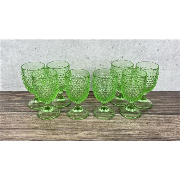 L.E. Smith Glass Hobnail Footed Water Goblets