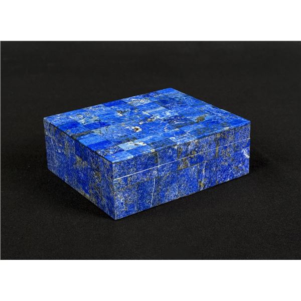 Lapis Lazuli Inlay Stone Jewelry Trinket Box