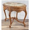 Image 1 : French Marble Top Carved Wood Side Table