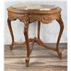Image 2 : French Marble Top Carved Wood Side Table