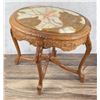 Image 3 : French Marble Top Carved Wood Side Table