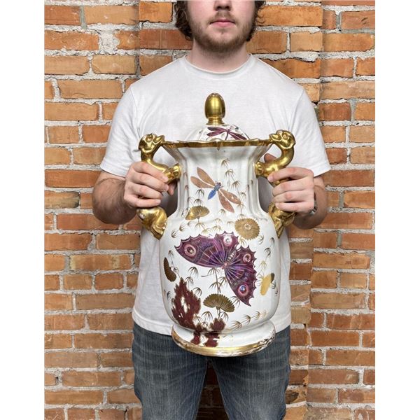 Masons Ironstone Butterfly Lidded Jar Urn