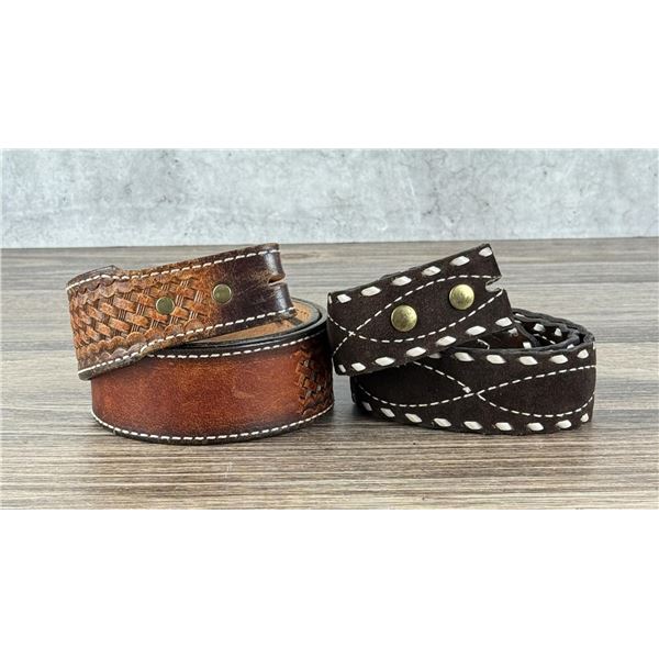 Pair of Vintage Western Leather Cowboy Belts