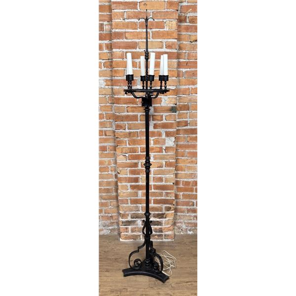 Wrought Iron Floor Lamp Electric Candelabra