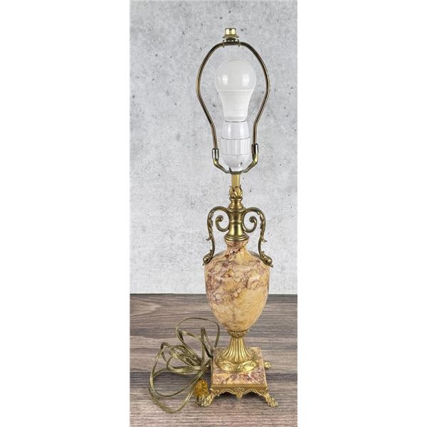 Mid Century Hollywood Regency Marble Lamp