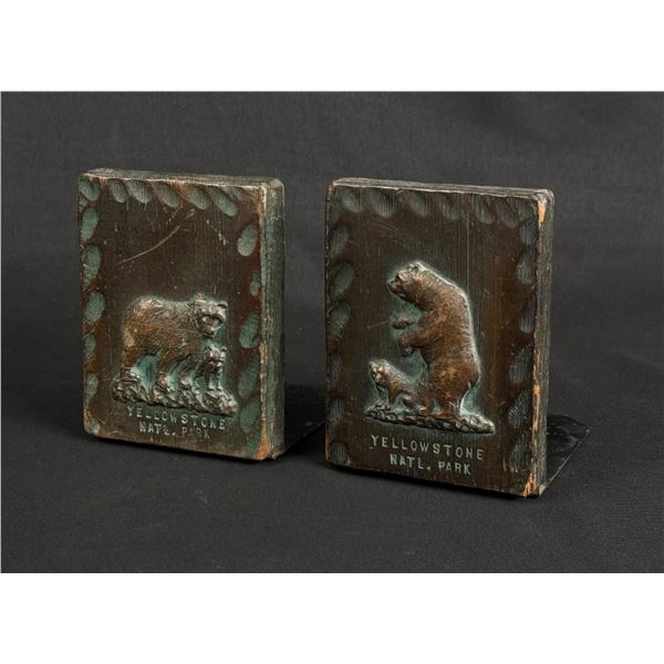 Yellowstone Park Bear Book Ends