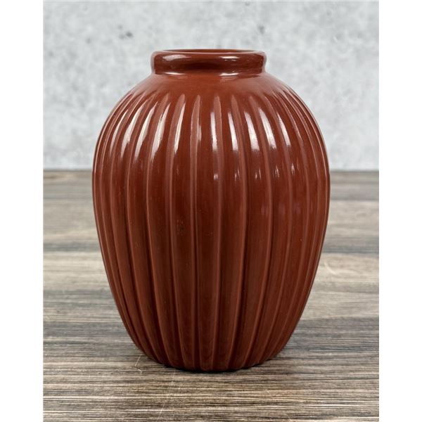 Alvin Baca Santa Clara Ribbed Melon Jar Pot