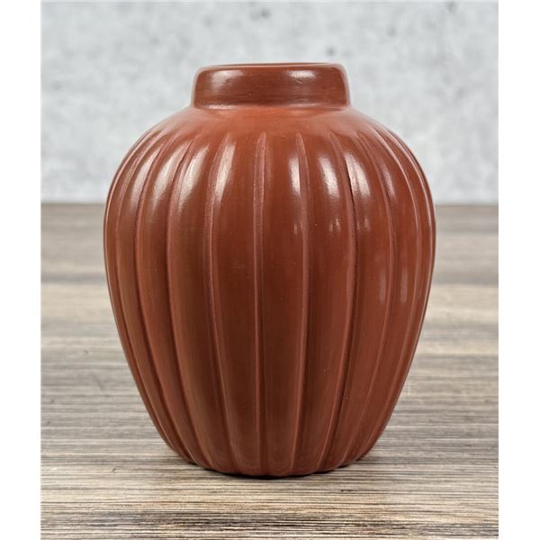 Alvin Baca Santa Clara Ribbed Melon Jar Pot