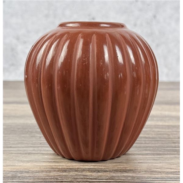 Alvin Baca Santa Clara Ribbed Melon Jar Pot