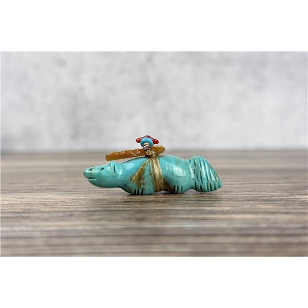 Edna Leki Zuni Carved Turquoise Fox Fetish