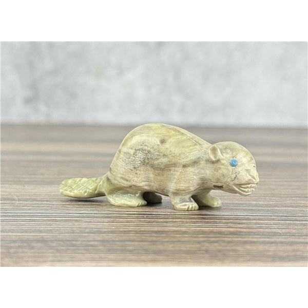 Dana Malani Zuni Travertine Carved Beaver Fetish