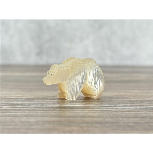 Zuni Mother of Pearl Carved Bear Fetish