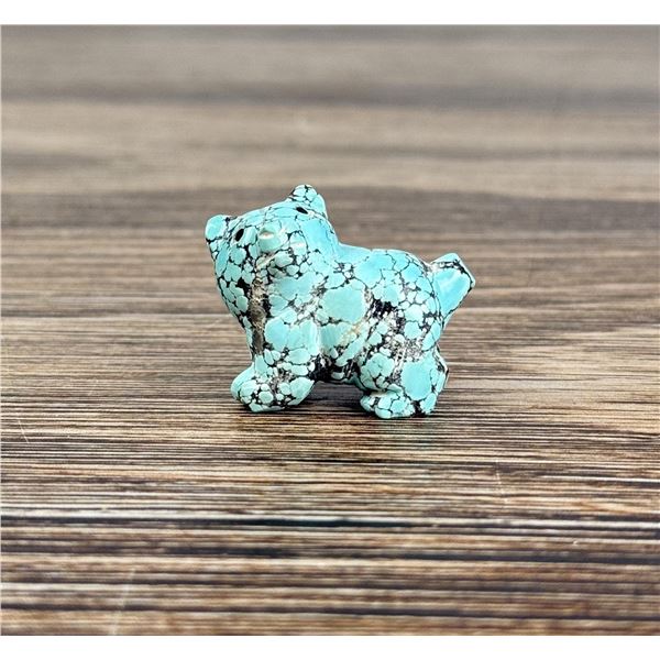 Fitz Kiyite Zuni Carved Turquoise Bear Fetish