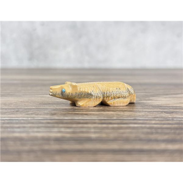 Zuni Butter Onyx Carved Badger Fetish