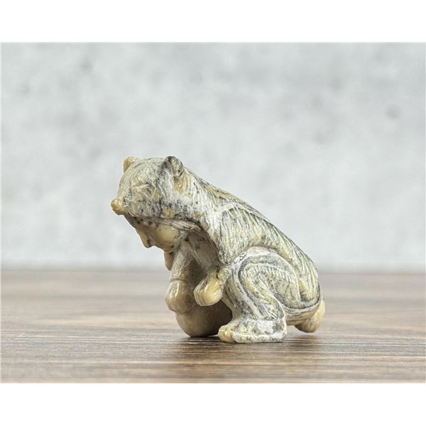 Zuni Indian With Wolf Shawl Fetish