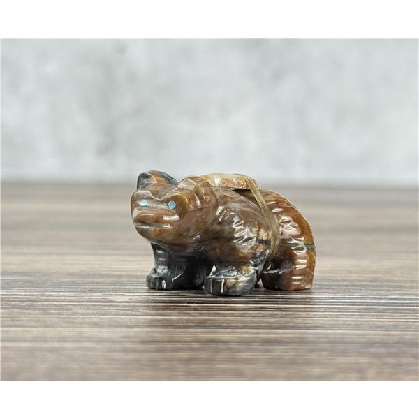 Alexander Chavez Zuni Onyx Carved Bear Fetish