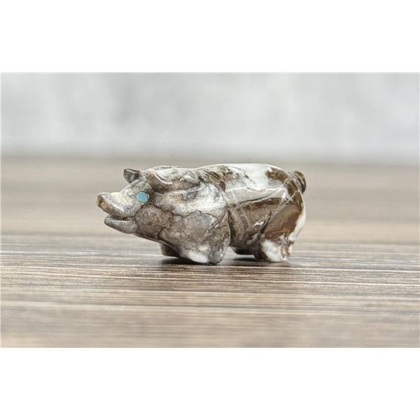 Stanton Hannaweeke Zuni Carved Pig Fetish