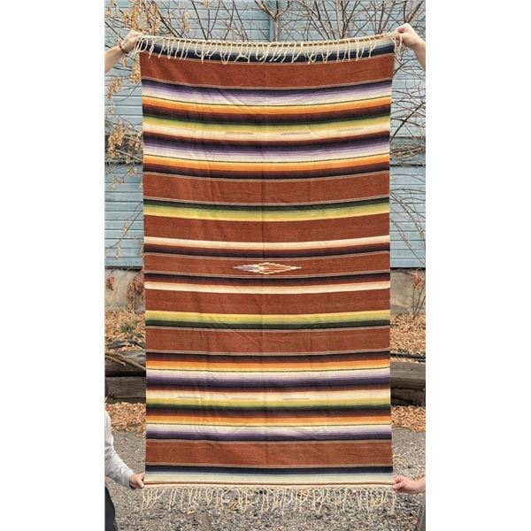 Antique Mexican Wool Serape Saltillo Blanket