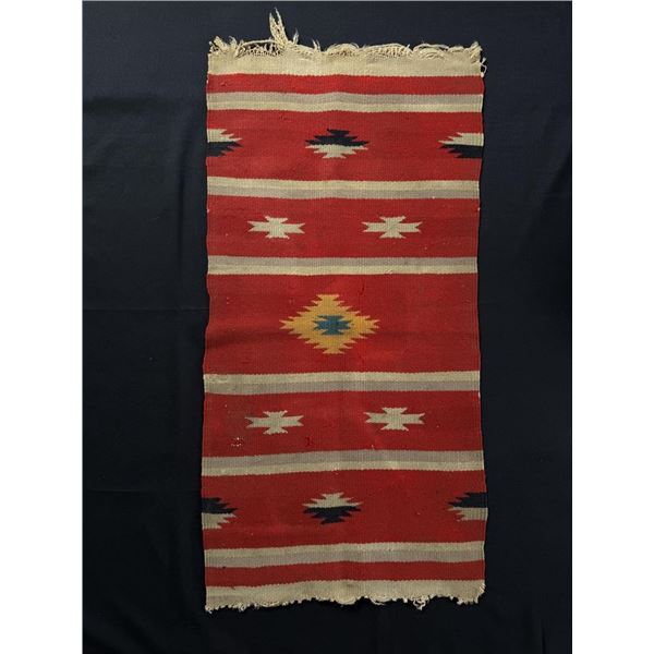 Antique Chimayo Saddle Blanket Rug