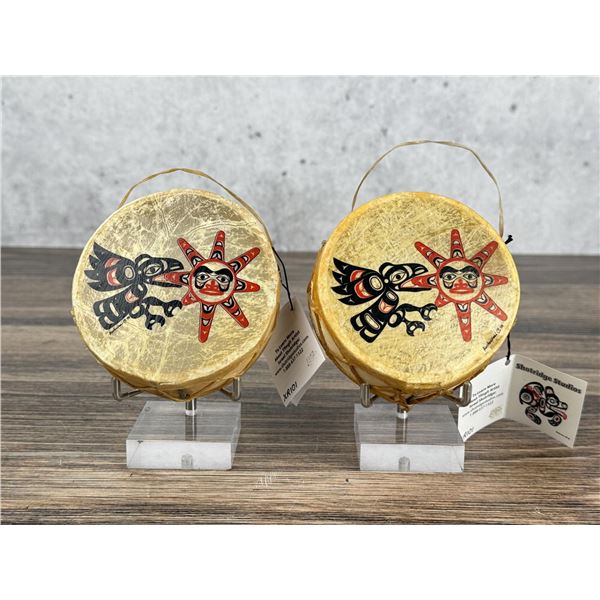 Israel Shotridge Tlingit Painted Mini Drums
