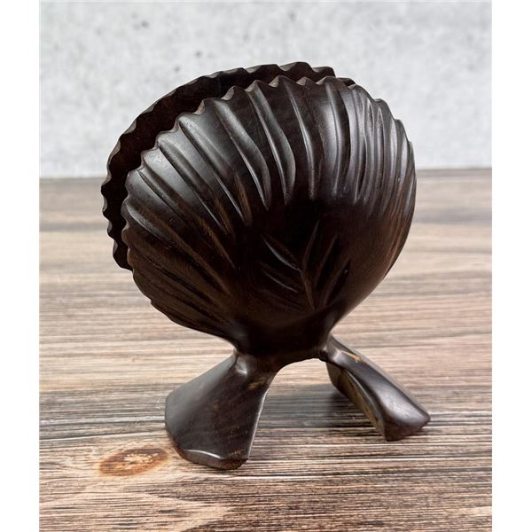 Mexican Ironwood Carving Shell Napkin Holder