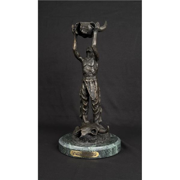 Frederic Reminton Calling the Buffalo Bronze