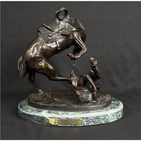 Charles M Russell Falling Rider Bronze