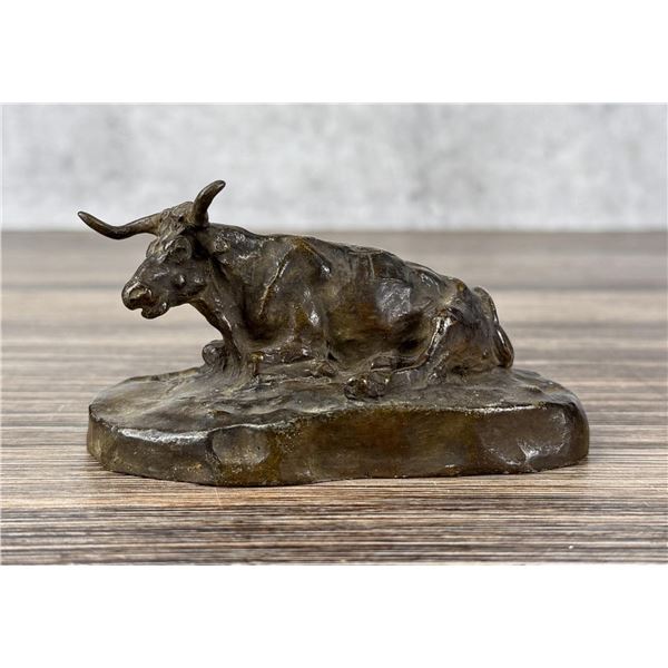 Charles M Russell Montana Sitting Steer Bronze