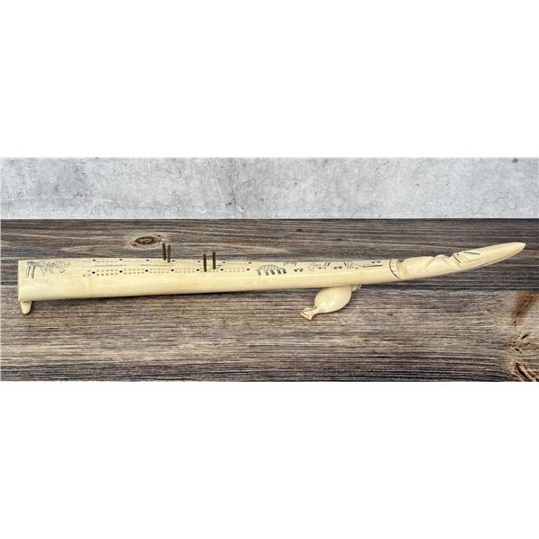 Alaskan Inuit Eskimo Walrus Ivory Cribbage Board