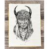 Image 1 : Ron Foreman Montana Indian Charcoal Drawing