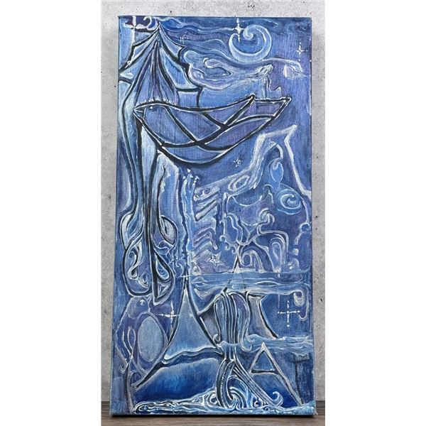 Kelly Loder Woman in Blue Oil Painting