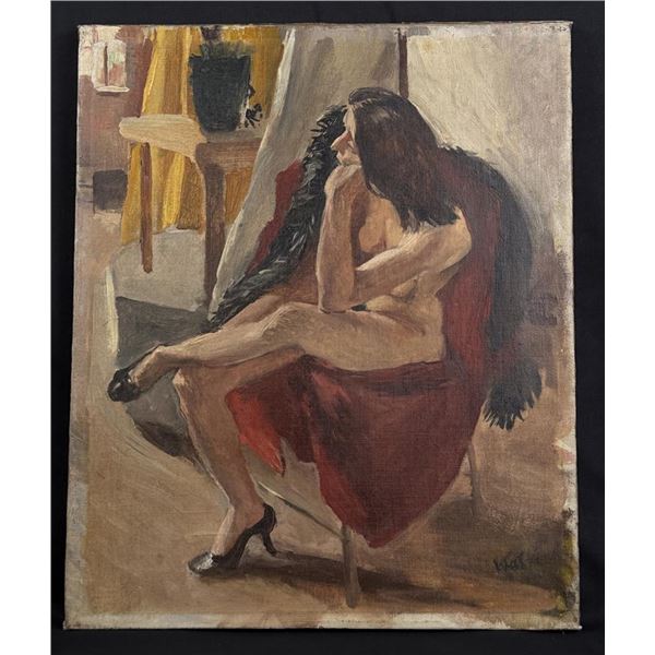 Franklin Watkins Nude Oil on Canvas Painting