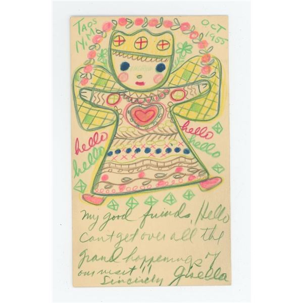 Gisella Loeffler Taos Postcard Drawing