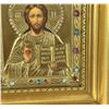 Image 2 : Russian Oklad Jeweled Christ Pantocrator Icon
