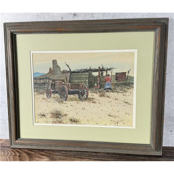 Austin Deuel Desert Homestead Watercolor Painting