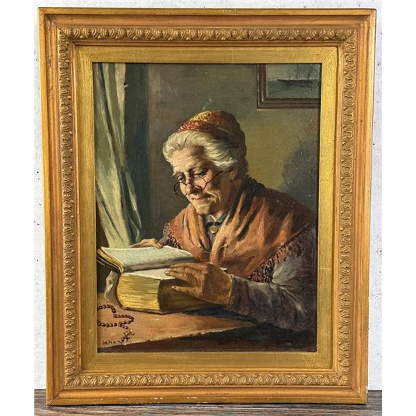 Reading the Family Bible Painting