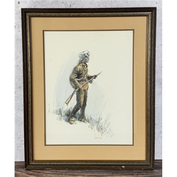 Harley Brown On the Hunt Gouache Painting