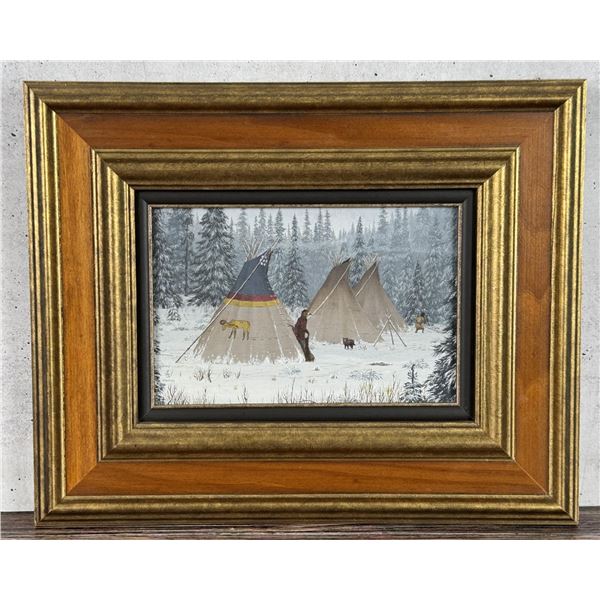 Harold Whitley Winter Indian Village Painting