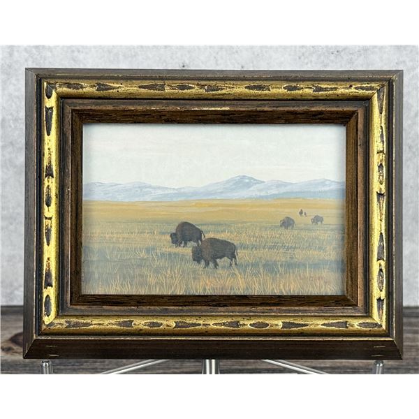 Harold Whitley Buffalo Gouache Painting
