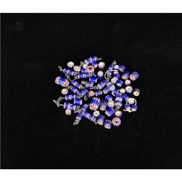 Group of Antique Chevron Indian Trade Beads