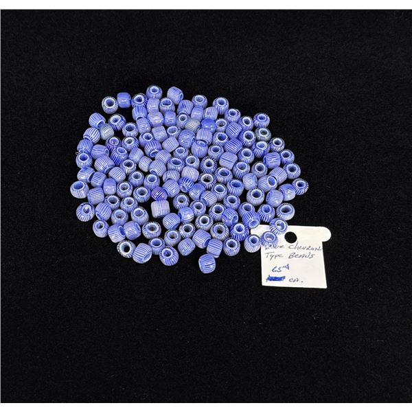 Blue Chevron Native American Indian Trade Beads