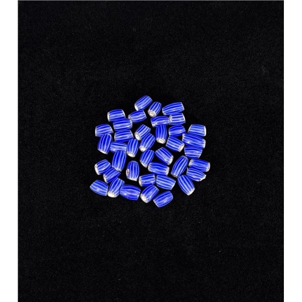 Blue Chevron Native American Indian Trade Beads