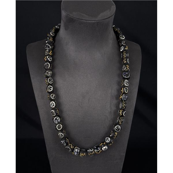 Native American Indian Trade Beads Brown Blue Eyes