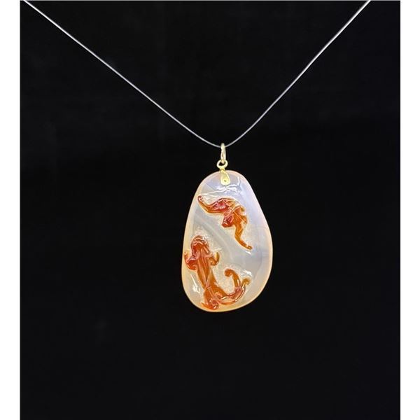 Antique Chinese Jade 14k Gold Pendant