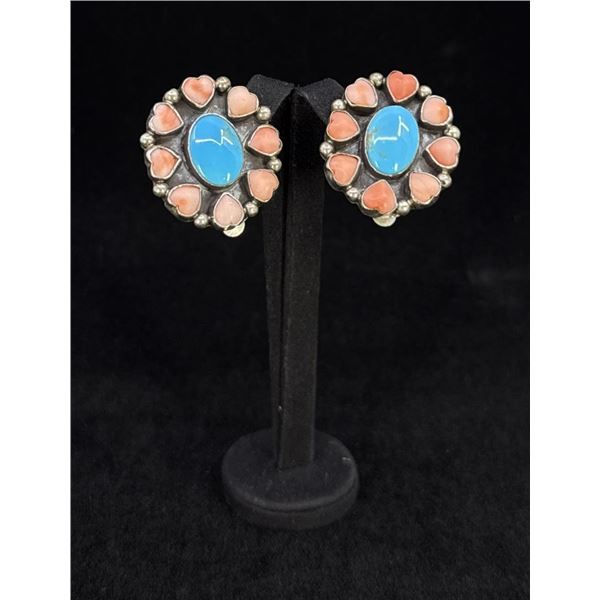 DM Lee Navajo Sterling Turquoise Earrings