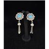 Image 1 : Navajo Sterling Turquoise Cone Drop Earrings
