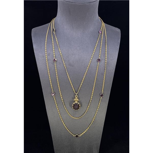 Victorian Revival Goldette Intaglio Necklace
