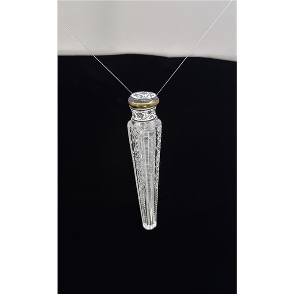 Sterling Silver Crystal Lay Down Perfume Bottle