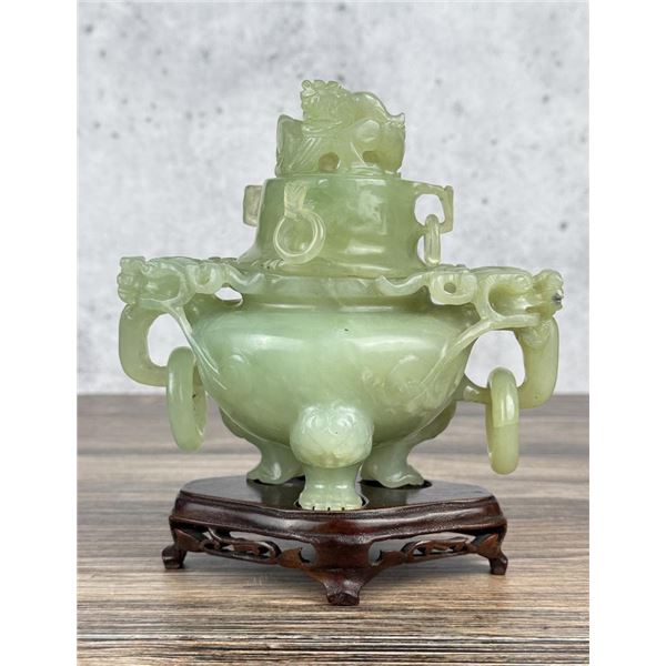 Antique Chinese Carved Jade Censer